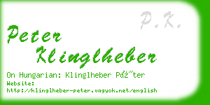 peter klinglheber business card